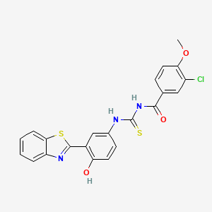 N-({[3-(1,3-benzothiazol-2-yl)-4-hydroxyphenyl]amino}carbonothioyl)-3-chloro-4-methoxybenzamide