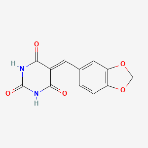 molecular formula C12H8N2O5 B5046202 5-(1,3-benzodioxol-5-ylmethylidene)hexahydropyrimidine-2,4,6-trione CAS No. 4551-03-5