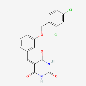 molecular formula C18H12Cl2N2O4 B5046218 5-{3-[(2,4-dichlorobenzyl)oxy]benzylidene}pyrimidine-2,4,6(1H,3H,5H)-trione 