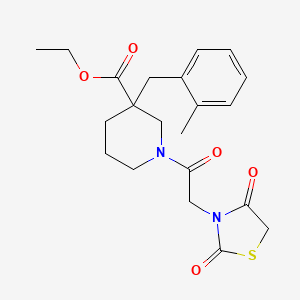 ethyl 1-[(2,4-dioxo-1,3-thiazolidin-3-yl)acetyl]-3-(2-methylbenzyl)-3-piperidinecarboxylate