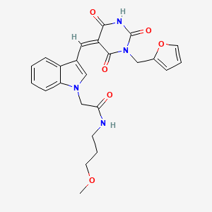 molecular formula C24H24N4O6 B5046260 2-[3-[(Z)-[1-(furan-2-ylmethyl)-2,4,6-trioxo-1,3-diazinan-5-ylidene]methyl]indol-1-yl]-N-(3-methoxypropyl)acetamide 