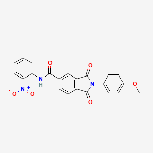 molecular formula C22H15N3O6 B5046269 2-(4-methoxyphenyl)-N-(2-nitrophenyl)-1,3-dioxoisoindole-5-carboxamide 