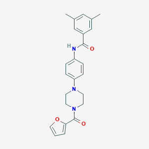 molecular formula C24H25N3O3 B504627 N-{4-[4-(2-furoyl)-1-piperazinyl]phenyl}-3,5-dimethylbenzamide 