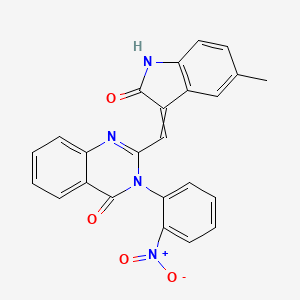 molecular formula C24H16N4O4 B5046277 2-[(5-methyl-2-oxo-1,2-dihydro-3H-indol-3-ylidene)methyl]-3-(2-nitrophenyl)-4(3H)-quinazolinone 