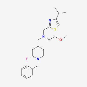 molecular formula C23H34FN3OS B5046316 N-{[1-(2-fluorobenzyl)-4-piperidinyl]methyl}-N-[(4-isopropyl-1,3-thiazol-2-yl)methyl]-2-methoxyethanamine 