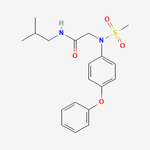 molecular formula C19H24N2O4S B5046326 N-(2-METHYLPROPYL)-2-[N-(4-PHENOXYPHENYL)METHANESULFONAMIDO]ACETAMIDE 