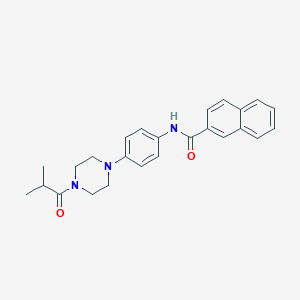 molecular formula C25H27N3O2 B504634 N-[4-(4-isobutyryl-1-piperazinyl)phenyl]-2-naphthamide 