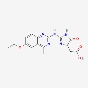 molecular formula C16H17N5O4 B5046350 2-{2-[(6-ETHOXY-4-METHYL-2-QUINAZOLINYL)AMINO]-5-OXO-4,5-DIHYDRO-1H-IMIDAZOL-4-YL}ACETIC ACID 