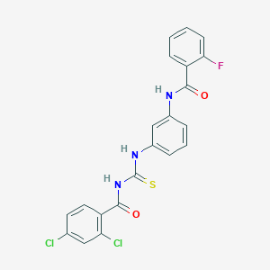 2,4-dichloro-N-[[3-[(2-fluorobenzoyl)amino]phenyl]carbamothioyl]benzamide