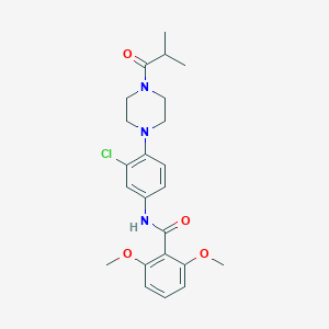 molecular formula C23H28ClN3O4 B504637 N-[3-chloro-4-(4-isobutyryl-1-piperazinyl)phenyl]-2,6-dimethoxybenzamide CAS No. 671818-58-9