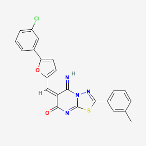 molecular formula C23H15ClN4O2S B5046376 (6E)-6-[[5-(3-chlorophenyl)furan-2-yl]methylidene]-5-imino-2-(3-methylphenyl)-[1,3,4]thiadiazolo[3,2-a]pyrimidin-7-one 