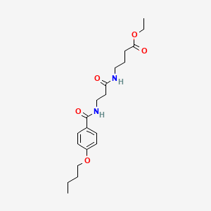 molecular formula C20H30N2O5 B5046393 ethyl 4-{[N-(4-butoxybenzoyl)-beta-alanyl]amino}butanoate 