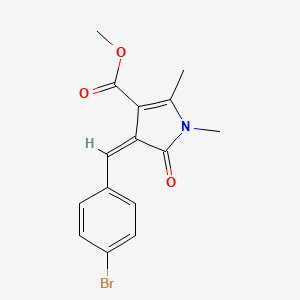 molecular formula C15H14BrNO3 B5046399 methyl (4Z)-4-[(4-bromophenyl)methylidene]-1,2-dimethyl-5-oxopyrrole-3-carboxylate 