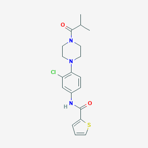 molecular formula C19H22ClN3O2S B504640 N-[3-chloro-4-(4-isobutyryl-1-piperazinyl)phenyl]-2-thiophenecarboxamide 
