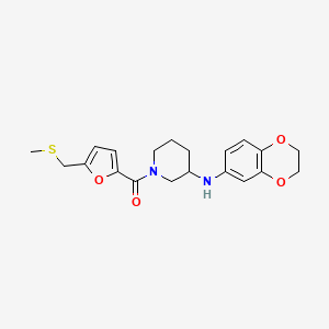 molecular formula C20H24N2O4S B5046426 N-(2,3-dihydro-1,4-benzodioxin-6-yl)-1-{5-[(methylthio)methyl]-2-furoyl}-3-piperidinamine 