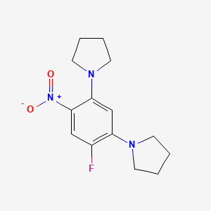 molecular formula C14H18FN3O2 B5046429 1-(4-fluoro-2-nitro-5-pyrrolidin-1-ylphenyl)pyrrolidine 