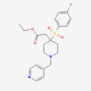 molecular formula C21H25FN2O4S B5046435 ethyl [4-[(4-fluorophenyl)sulfonyl]-1-(4-pyridinylmethyl)-4-piperidinyl]acetate 