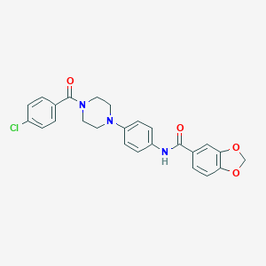 N-[4-[4-(4-chlorobenzoyl)piperazin-1-yl]phenyl]-1,3-benzodioxole-5-carboxamide