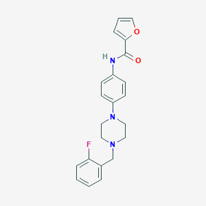 molecular formula C22H22FN3O2 B504645 N-{4-[4-(2-fluorobenzyl)-1-piperazinyl]phenyl}-2-furamide 