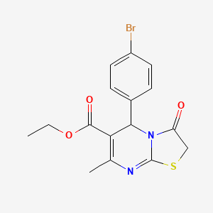 molecular formula C16H15BrN2O3S B5046459 ethyl 5-(4-bromophenyl)-7-methyl-3-oxo-5H-[1,3]thiazolo[3,2-a]pyrimidine-6-carboxylate 