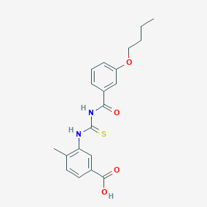 molecular formula C20H22N2O4S B5046475 3-({[(3-butoxybenzoyl)amino]carbonothioyl}amino)-4-methylbenzoic acid 