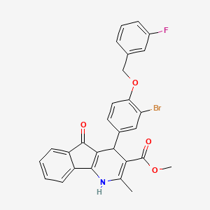 methyl 4-{3-bromo-4-[(3-fluorobenzyl)oxy]phenyl}-2-methyl-5-oxo-4,5-dihydro-1H-indeno[1,2-b]pyridine-3-carboxylate