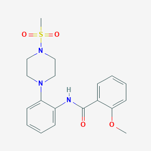 molecular formula C19H23N3O4S B504649 2-methoxy-N-{2-[4-(methylsulfonyl)-1-piperazinyl]phenyl}benzamide 