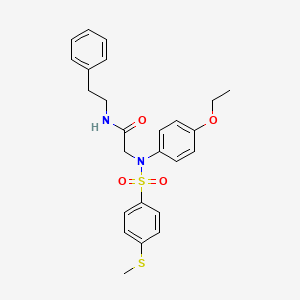 molecular formula C25H28N2O4S2 B5046497 2-(4-ethoxy-N-(4-methylsulfanylphenyl)sulfonylanilino)-N-(2-phenylethyl)acetamide 