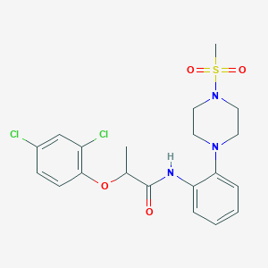 molecular formula C20H23Cl2N3O4S B504650 2-(2,4-dichlorophenoxy)-N-{2-[4-(methylsulfonyl)piperazin-1-yl]phenyl}propanamide 