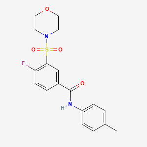 4-fluoro-N-(4-methylphenyl)-3-(4-morpholinylsulfonyl)benzamide