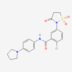 2-chloro-N-[4-(pyrrolidin-1-yl)phenyl]-5-(1,1,3-trioxo-1lambda6,2-thiazolidin-2-yl)benzamide