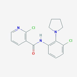 molecular formula C16H15Cl2N3O B504652 2-chloro-N-[3-chloro-2-(1-pyrrolidinyl)phenyl]nicotinamide 