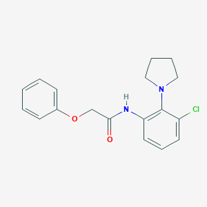molecular formula C18H19ClN2O2 B504653 N-[3-chloro-2-(1-pyrrolidinyl)phenyl]-2-phenoxyacetamide 