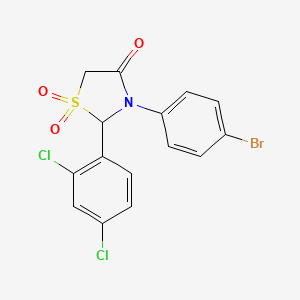 3-(4-Bromophenyl)-2-(2,4-dichlorophenyl)-1,1-dioxo-1,3-thiazolidin-4-one