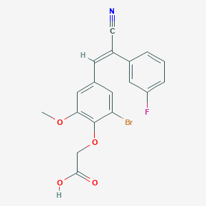 2-[2-bromo-4-[(E)-2-cyano-2-(3-fluorophenyl)ethenyl]-6-methoxyphenoxy]acetic acid