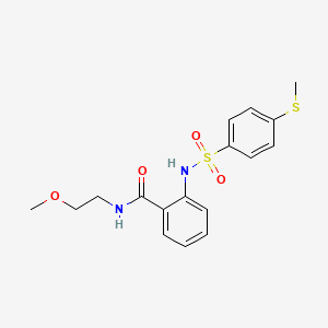 molecular formula C17H20N2O4S2 B5046548 N-(2-methoxyethyl)-2-({[4-(methylthio)phenyl]sulfonyl}amino)benzamide 