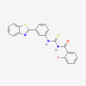 N-{[3-(1,3-benzothiazol-2-yl)phenyl]carbamothioyl}-2-fluorobenzamide