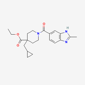 ethyl 4-(cyclopropylmethyl)-1-[(2-methyl-1H-benzimidazol-6-yl)carbonyl]-4-piperidinecarboxylate