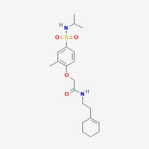 molecular formula C20H30N2O4S B5046581 N-[2-(CYCLOHEX-1-EN-1-YL)ETHYL]-2-{2-METHYL-4-[(PROPAN-2-YL)SULFAMOYL]PHENOXY}ACETAMIDE 