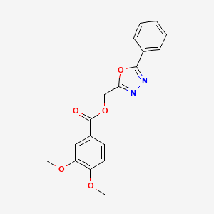 molecular formula C18H16N2O5 B5046595 (5-phenyl-1,3,4-oxadiazol-2-yl)methyl 3,4-dimethoxybenzoate 