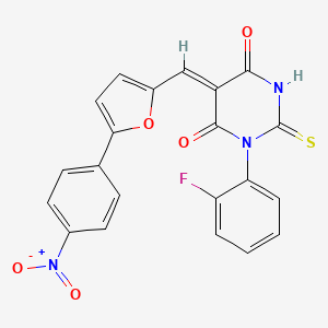 molecular formula C21H12FN3O5S B5046611 (5Z)-1-(2-fluorophenyl)-5-{[5-(4-nitrophenyl)furan-2-yl]methylidene}-2-thioxodihydropyrimidine-4,6(1H,5H)-dione 