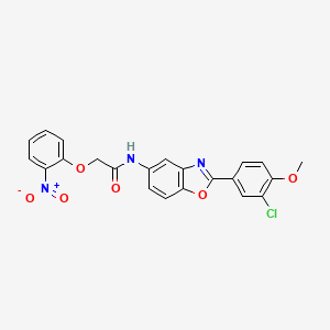 molecular formula C22H16ClN3O6 B5046636 N-[2-(3-chloro-4-methoxyphenyl)-1,3-benzoxazol-5-yl]-2-(2-nitrophenoxy)acetamide 