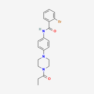 2-bromo-N-[4-(4-propionyl-1-piperazinyl)phenyl]benzamide