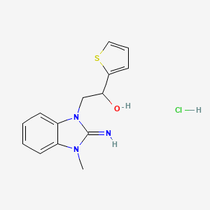 2-(2-imino-3-methylbenzimidazol-1-yl)-1-thiophen-2-ylethanol;hydrochloride