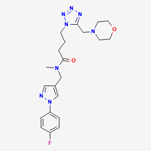 N-{[1-(4-fluorophenyl)-1H-pyrazol-4-yl]methyl}-N-methyl-4-[5-(4-morpholinylmethyl)-1H-tetrazol-1-yl]butanamide