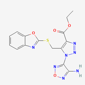 ethyl 1-(4-amino-1,2,5-oxadiazol-3-yl)-5-[(1,3-benzoxazol-2-ylthio)methyl]-1H-1,2,3-triazole-4-carboxylate