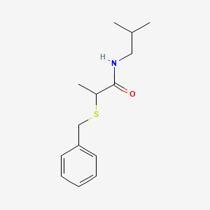 molecular formula C14H21NOS B5046687 2-(benzylthio)-N-isobutylpropanamide 