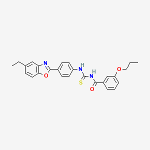 N-{[4-(5-ethyl-1,3-benzoxazol-2-yl)phenyl]carbamothioyl}-3-propoxybenzamide