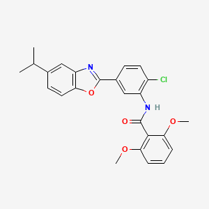 molecular formula C25H23ClN2O4 B5046711 N-{2-chloro-5-[5-(propan-2-yl)-1,3-benzoxazol-2-yl]phenyl}-2,6-dimethoxybenzamide 