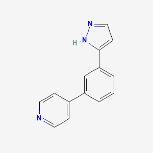 molecular formula C14H11N3 B5046718 4-[3-(1H-pyrazol-3-yl)phenyl]pyridine trifluoroacetate 